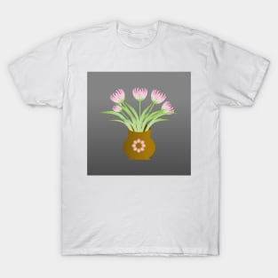 A vase with a bunch of pink flowers T-Shirt